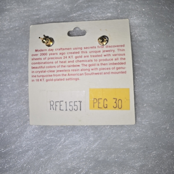 NEW Vintage Genuine Rainbowflake With Genuine Turquoise Earrings - Picture 5 of 5